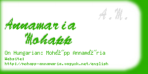 annamaria mohapp business card